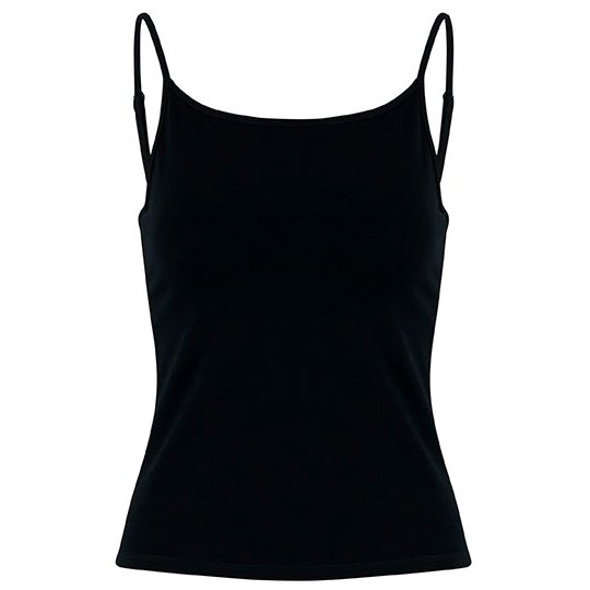 [1000391685] Ladies Stretch Jersey Short Slim Top [BY314] (XS, Black)