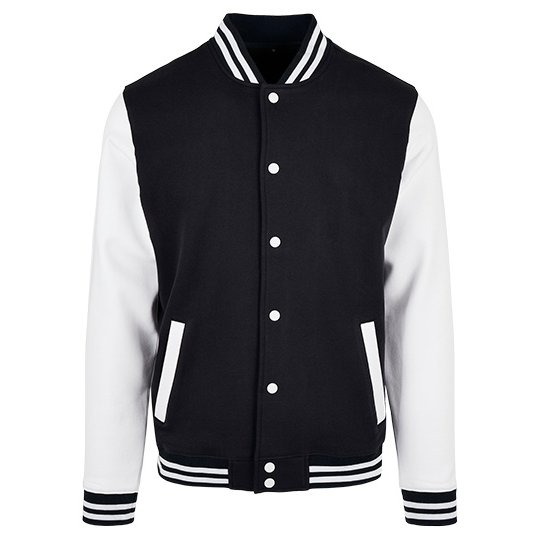 [1000317005] (BB004) Basic College Jacket [BYBB004] (XS, Black / White)