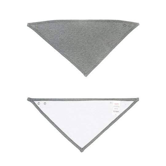 [1000036490] Bandana Bib [BZ23] (White / Heather Grey Melange)