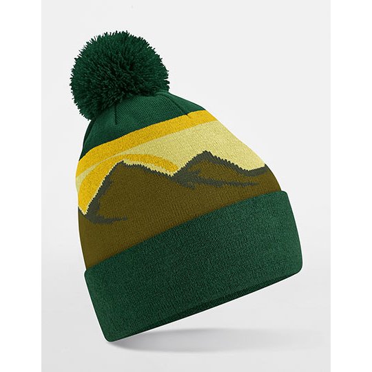 [1000353932] (B395R) Mountain Peaks Pom Pom Beanie [CB395R] (Alpine Peaks)