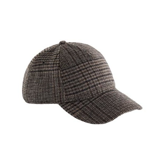 Wool Blend Check Cap