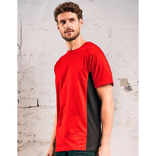 [1000396578] (3590) Unisex Contrast-T [CD3590] (XS, Fire Red / Charcoal (Solid))