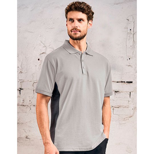 [1000408377] (4590) Unisex Contrast Polo [CD4590] (XS, New Light Grey (Solid) / Charcoal (Solid))