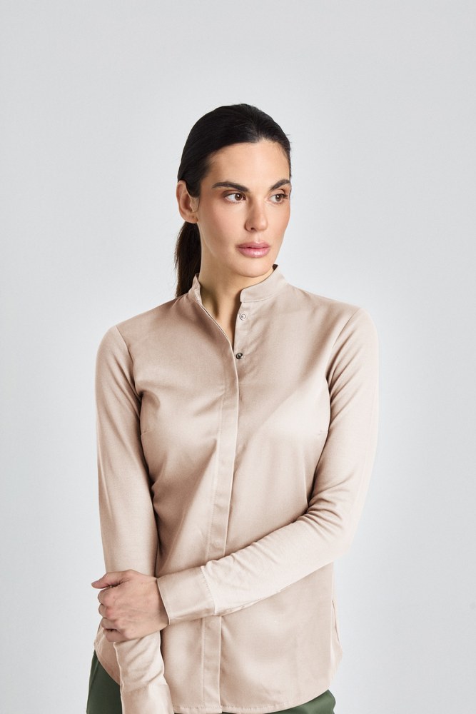 [1000423067] (03785-05) Ladies Care Chef Jacket Arona Longsleeve [CGW03785] (34, Beige)