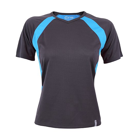 [1000042669] (CSL05) Ladies´ Pace Tech Tee [CN150] (XS, Anthracite / Azure Blue)