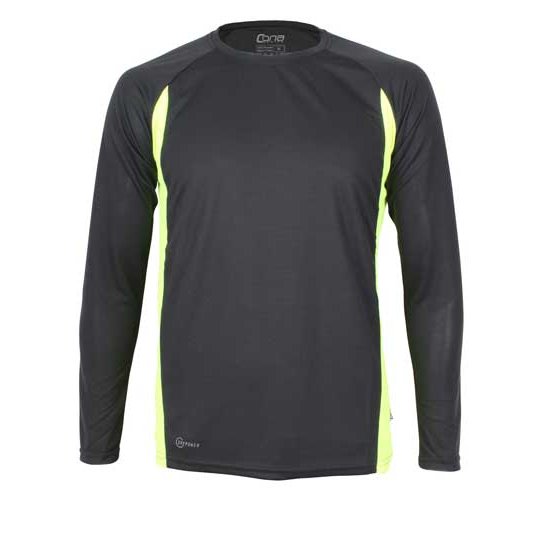 [1000042799] (CS03) Racer Long Sleeve Tech Tee [CN200] (XS, Black / Neon Yellow)