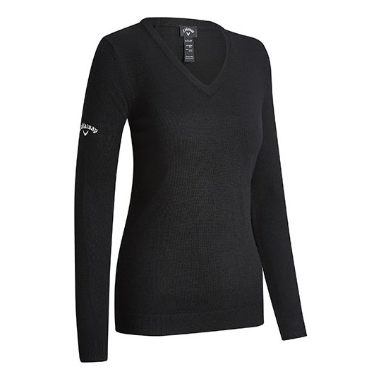[1000396867] (CGGF80L9) Ladies V-Neck Merino Sweater [CW352] (XS, Black Onyx)
