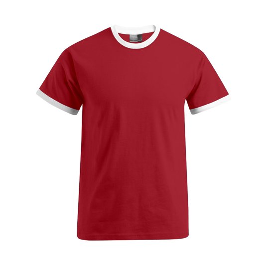 [1000049097] (3070) Men´s Contrast-T [E3070] (S, Fire Red / White)