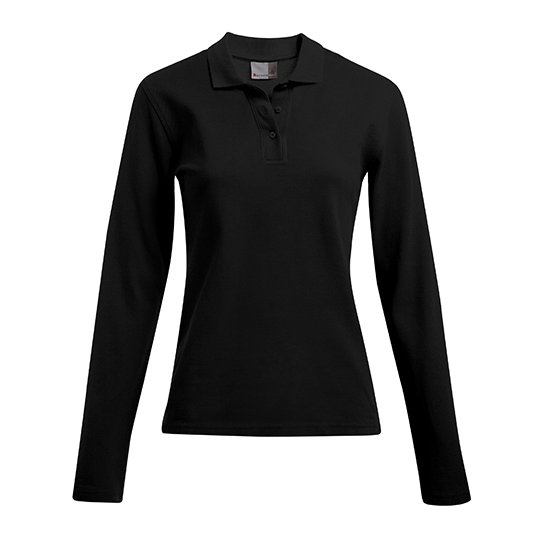 [1000051658] (4605) Women´s Heavy Polo Long Sleeve [E4605] (XS, Black)
