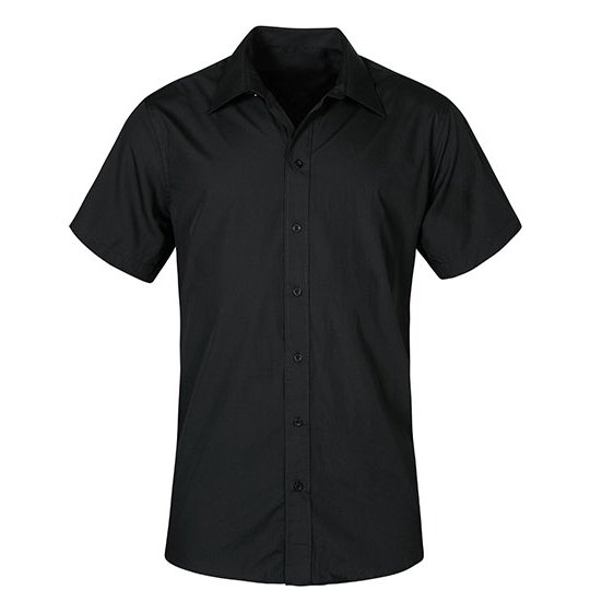 [1000207910] (6300) Men´s Poplin Shirt Short Sleeve [E6300] (S, Black)
