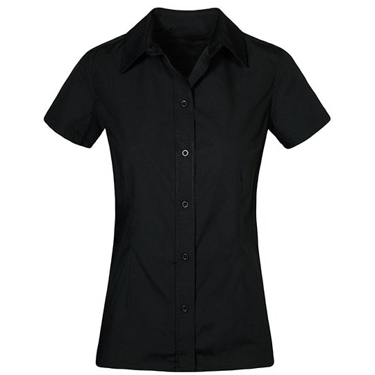 [1000207942] (6305) Women´s Poplin Shirt Short Sleeve [E6305] (XS, Black)