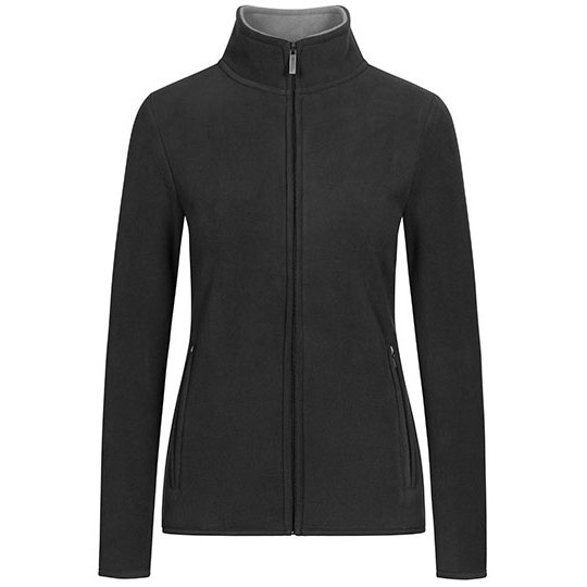 [1000299203] (7965) Women´s Double Fleece Jacket [E7965] (S, Charcoal (Solid) / Grey (Solid))