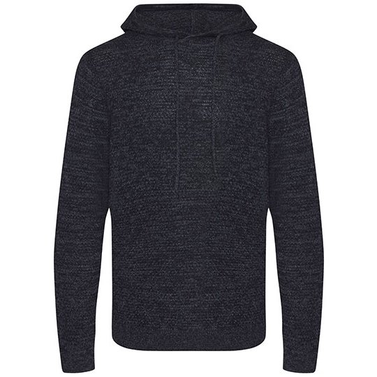 [1000225381] Iguazu Sustainable Knitted Hoodie [EA080] (S, Charcoal / Black)