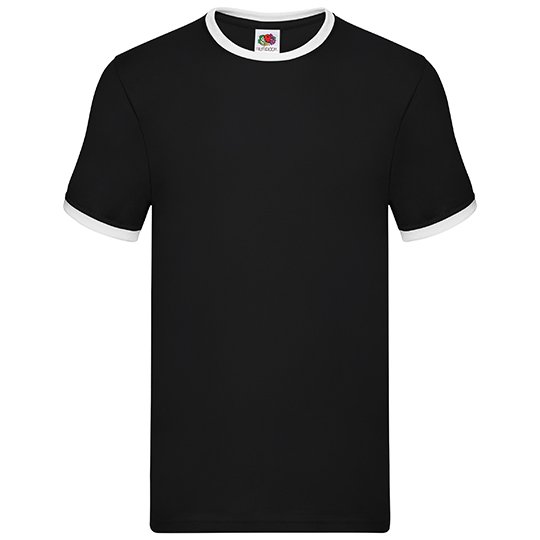 [1000055786] (61-168-0) Valueweight Ringer Tee [F159] (S, Black / White)