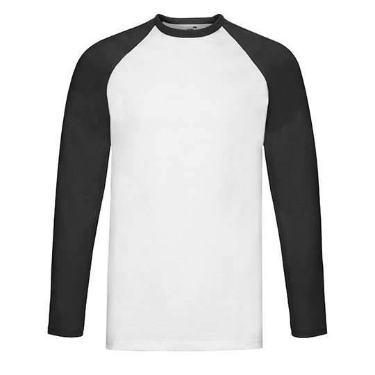 [1000057328] (61-028-0) Long Sleeve Baseball T [F296] (S, White / Black)