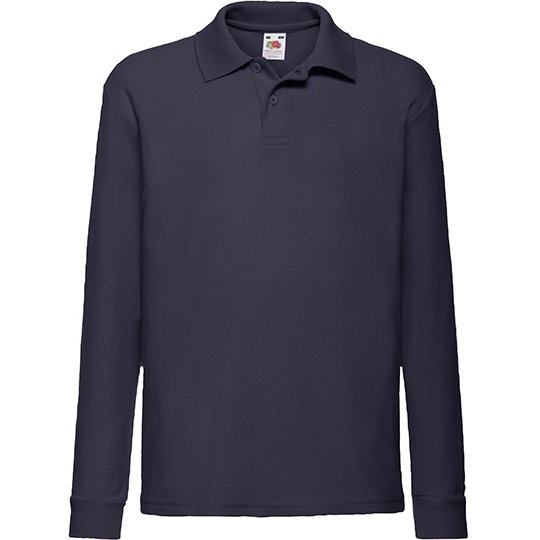 [1000060207] (63-201-0) Kids´ Long Sleeve 65/35 Polo [F504K] (104, Deep Navy)