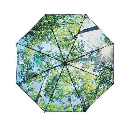 [1000296831] (5593) AC-Mini-Pocket Umbrella FARE®-Nature [FA5593] (Black / Wood)