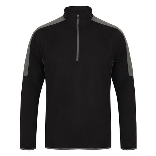(LV571) Adults 1/4 Zip Midlayer With Contrast Panelling