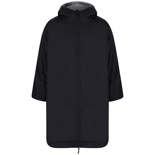 [1000336665] (LV690) Adults All Weather Robe [FH690] (XL/XXL, Black / Grey (Solid))