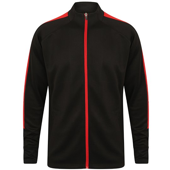 [1000237046] (LV871) Adults Knitted Tracksuit Top [FH871] (XS, Black / Red)