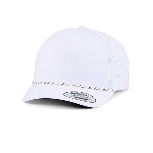 YP Classics 5-Panel Snapback Cap with Perforations and Braided Rope