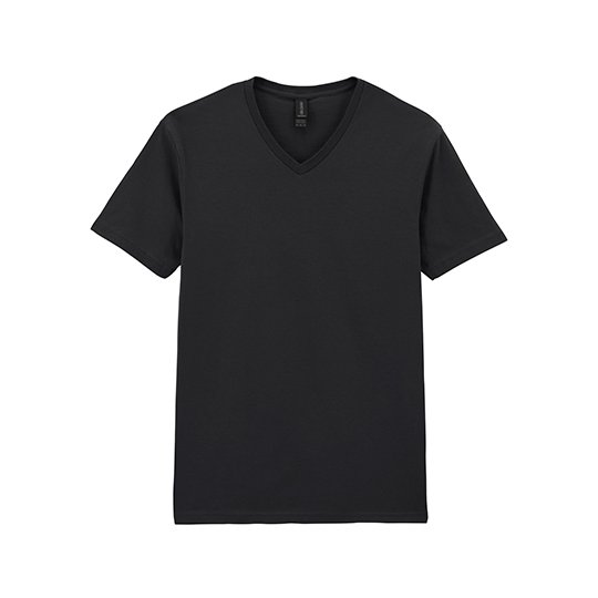[1000068454] (64V00) Softstyle® Adult V-Neck T-Shirt [G64V00] (S, Black)
