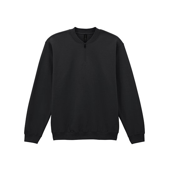 [1000389020] (SF008) Softstyle® Midweight Adult Fleece 1/4 Zip Sweatshirt [GSF008] (S, Black)