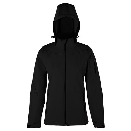 [1000288834] (1102) Women´s Hooded Soft-Shell Jacket [HRM1102] (S, Black)