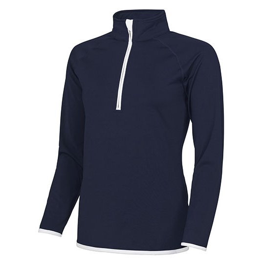 [1000078588] Women´s Cool 1/2 Zip Sweat [JC036] (XS, French Navy / Arctic White)