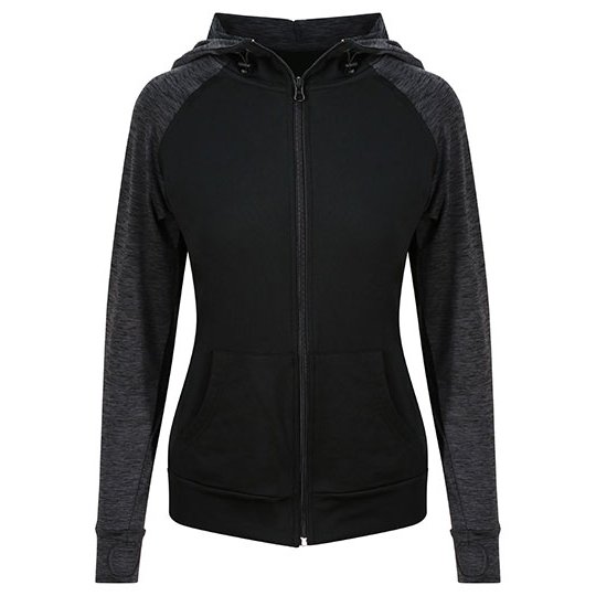 [1000256020] Women´s Cool Contrast Zoodie [JC058] (XS, Black / Black Slate Melange)