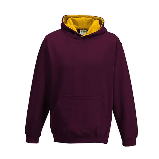 [1000080232] (JH003J) Kids´ Varsity Hoodie [JH003K] (3/4 (XS), Burgundy / Gold)