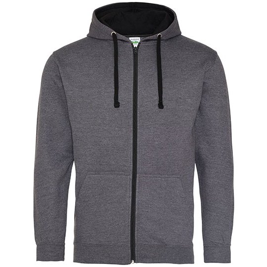 [1000081860] Varsity Zoodie [JH053] (S, Charcoal (Heather) / Jet Black)