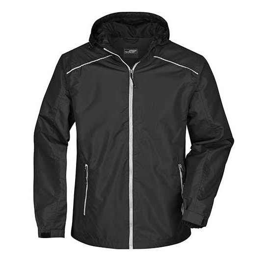 [1000210522] Men´s Rain Jacket [JN1118] (S, Black / Silver (Solid))