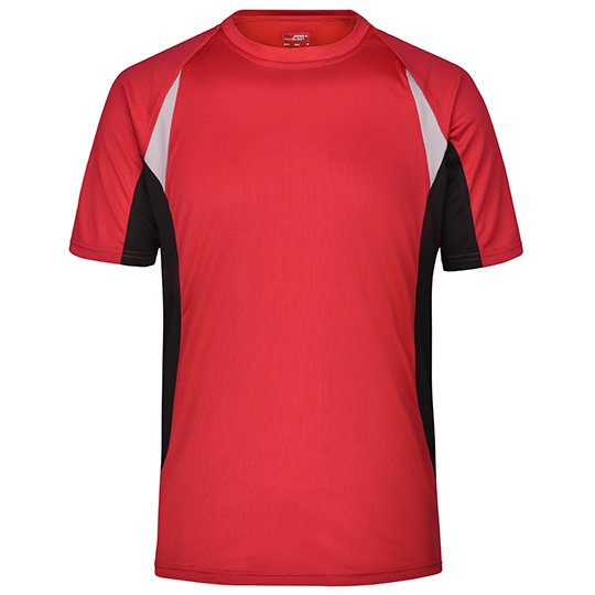 [1000089052] Men´s Running-T [JN391] (S, Red / Black)