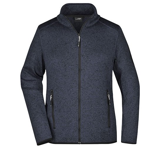 [1000090471] Ladies´ Knitted Fleece Jacket [JN761] (S, Dark Grey Melange / Silver (Solid))