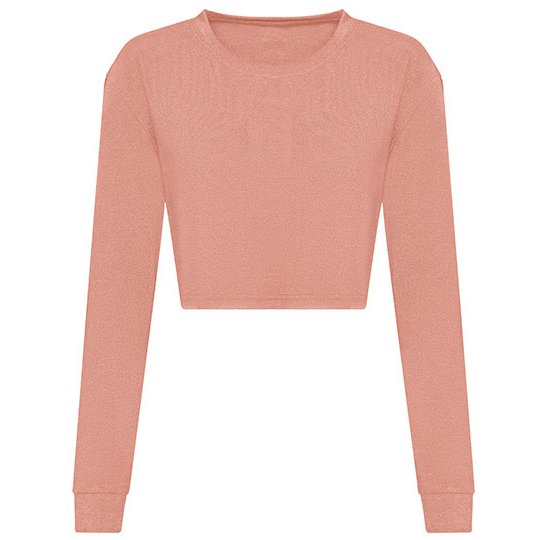[1000326918] Women´s Long Sleeve Cropped T [JT016] (XS, Dusty Pink)