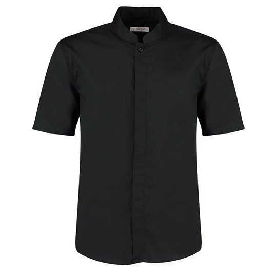 (KK122) Men´s Tailored Fit Mandarin Collar Shirt Short Sleeve