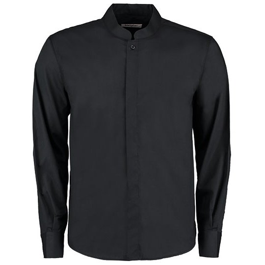 (KK123) Men´s Tailored Fit Mandarin Collar Shirt Long Sleeve