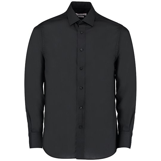 [1000094130] (KK131) Men´s Tailored Fit Business Poplin Shirt Long Sleeve [K131] (37 (S/14H), Black)