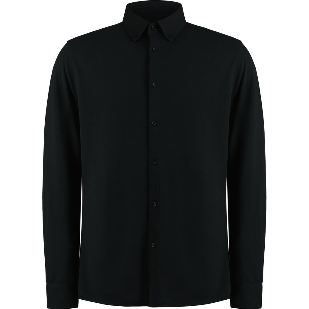 [1000340549] (KK143) Tailored Fit Superwash® 60º Pique Shirt Long Sleeve [K143] (M (40), Black)