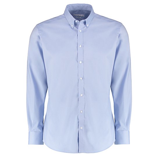 [1000277020] (KK182) Men´s Slim Fit Stretch Oxford Shirt Long Sleeve [K182] (34/35 (13H), Light Blue)