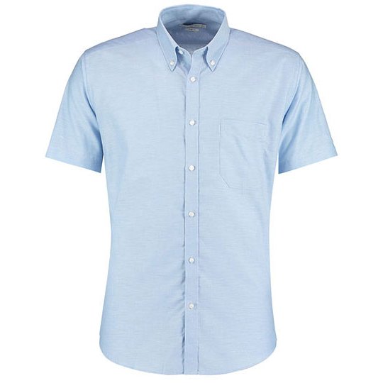 [1000243422] (KK183) Men´s Slim Fit Workwear Oxford Shirt Short Sleeve [K183] (36 (14), Light Blue)
