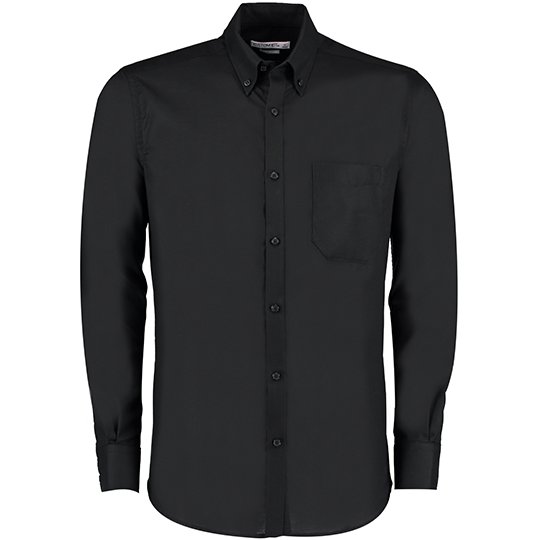 [1000094301] (KK184) Men´s Slim Fit Workwear Oxford Shirt Long Sleeve [K184] (36 (14), Black)