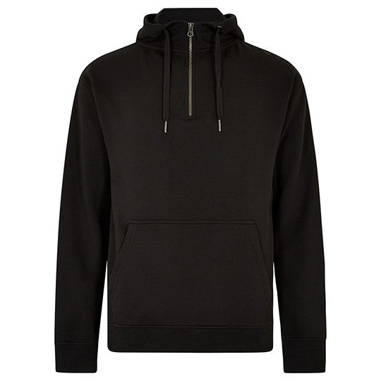 [1000356191] (KK336) Regular Fit 1/4 Zip Hoodie [K336] (XS, Black)