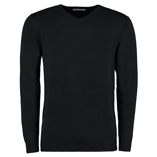 [1000094808] (KK352) Regular Fit Arundel V-Neck Sweater [K352] (XXS, Black)