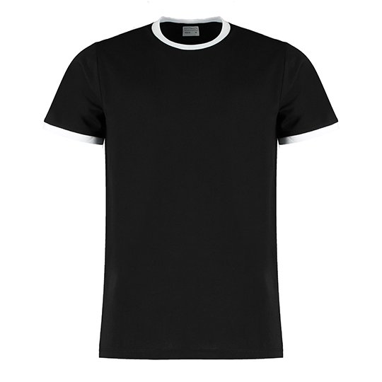 [1000299563] (KK508) Fashion Fit Ringer Tee [K508] (XS, Black / White)