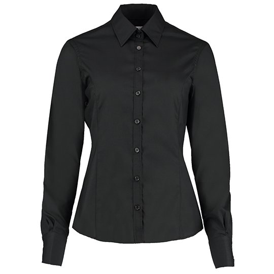 [1000097606] (KK743F) Women´s Tailored Fit Business Shirt Long Sleeve [K743F] (32 (XXS/6), Black)