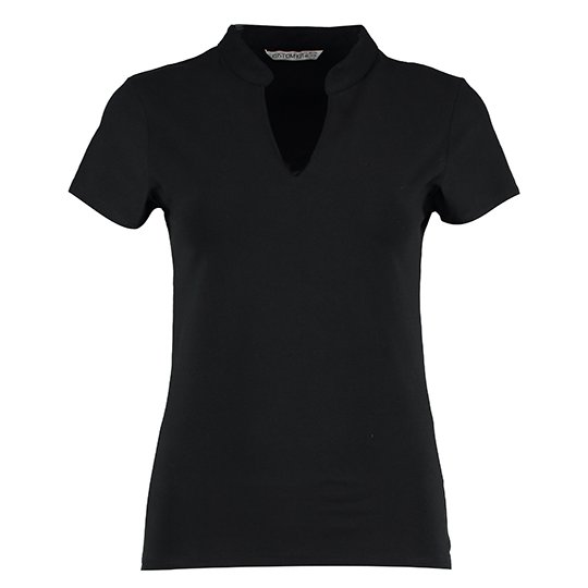 [1000097833] (KK770) Women´s Regular Fit Mandarin Collar Top [K770] (XS/S (8-10), Black)