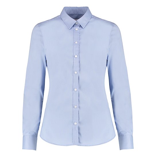 [1000277061] (KK782) Women´s Tailored Fit Stretch Oxford Shirt Long Sleeve [K782] (32 (6), Light Blue)