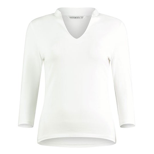 (KK785) Regular Fit Mandarin Collar Top 3/4 Sleeve [K785]
